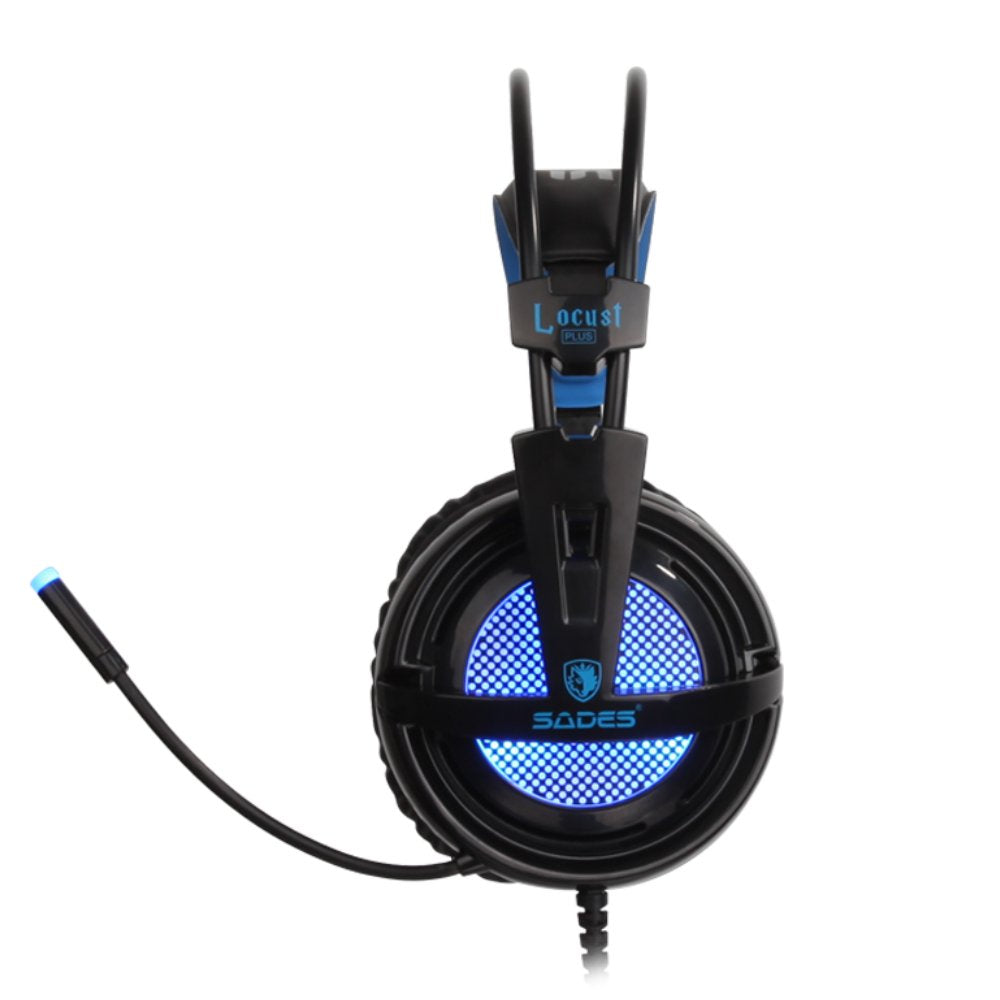 Sades SA-904 Locust Plus PC Gaming Headset Virtual 7.1 Surround Sound and RGB Light On Earcups Sades SA-904 Locust Plus PC Gaming Headset Virtual 7.1 Surround Sound and RGB Light On Earcups